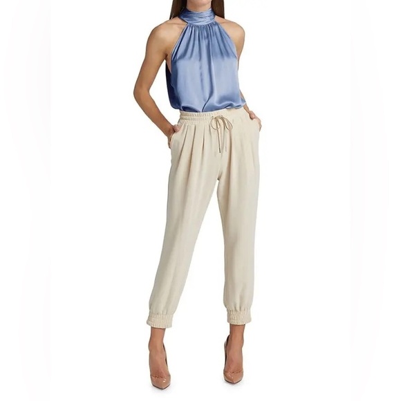 CINQ À SEPT Karla Silk Halter Top 100% silk - Picture 5 of 15